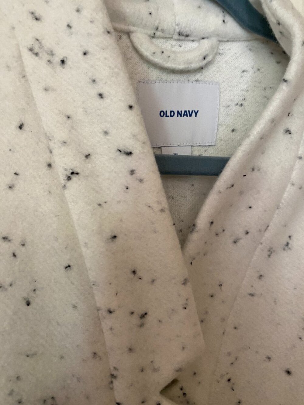 Winter White Coat with black speckles, size xl Old Navy